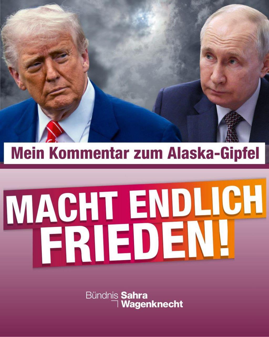 Kommentar zum Alaska-Gipfel: Macht endlich Frieden!
