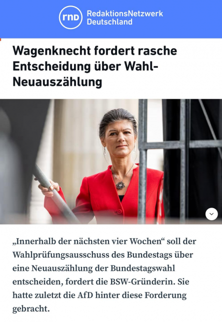 Forderung nach rascher Entscheidung der Neuauszählung