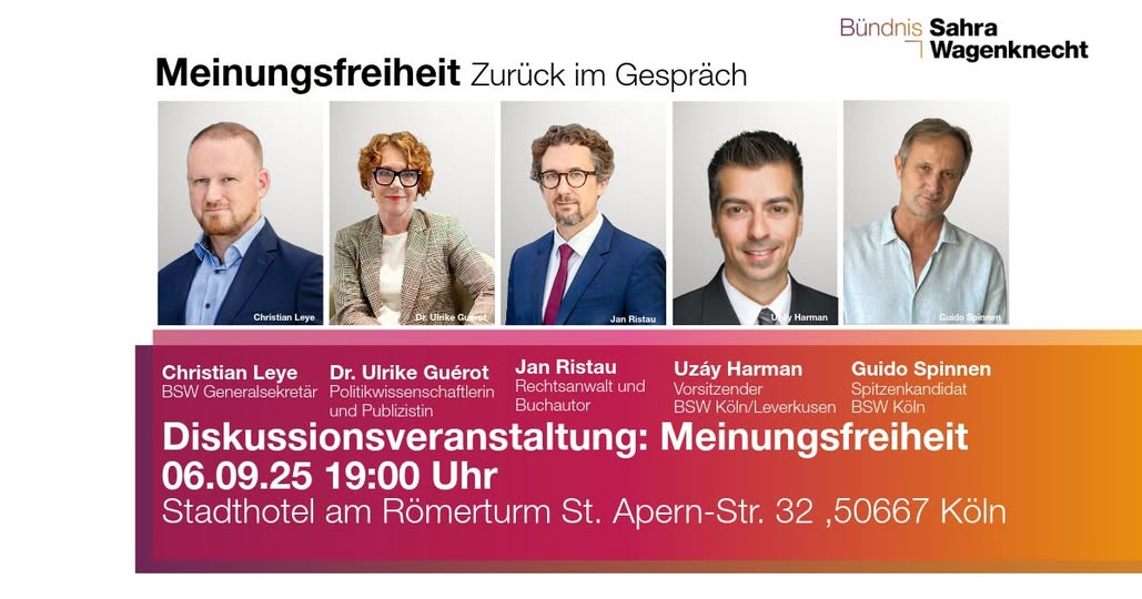Veranstaltung: Meinungsfreiheit – mit u.a. Ulrike Guérot