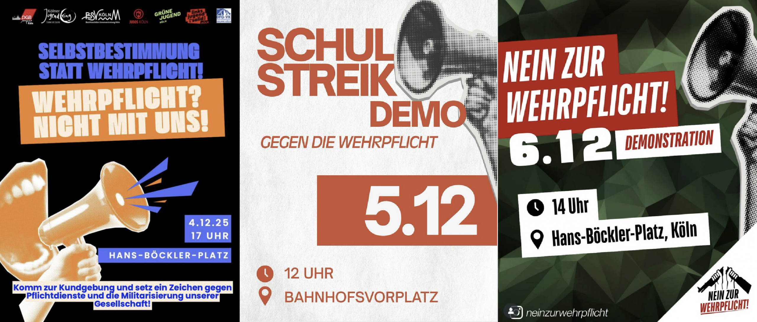 Ja zum Schulstreik – Nein zum Wehrdienstgesetz