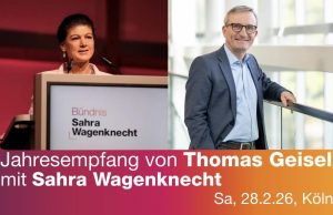 Jahresempfang von Thomas Geisel mit Sahra Wagenknecht am 28.2. in Köln